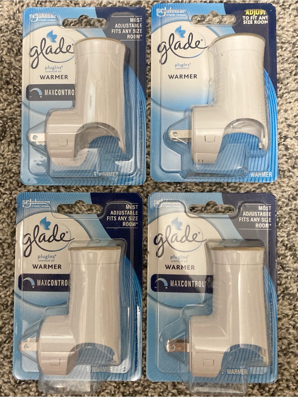 Bundle Lot of 4 Glade Plug In Scented Oil Warmer Air Freshener Adjustable Scent
